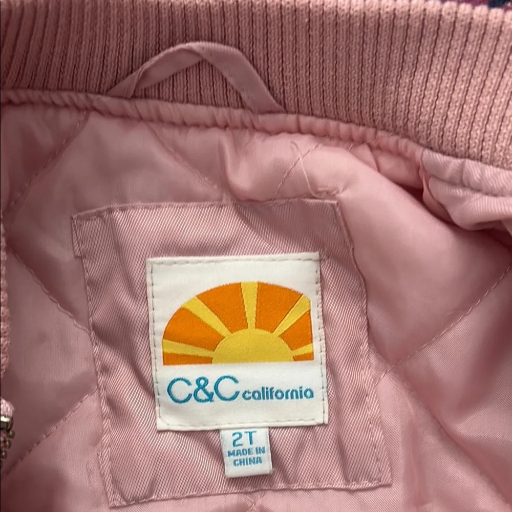 C&C California Light Pink Bomber Jacket 2t